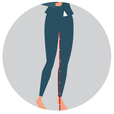 misurare lunghezza interno gamba donna